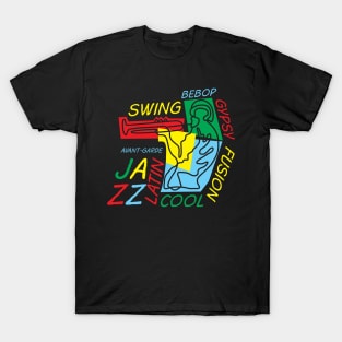 Funny Colorful Jazz Trumpeter T-Shirt